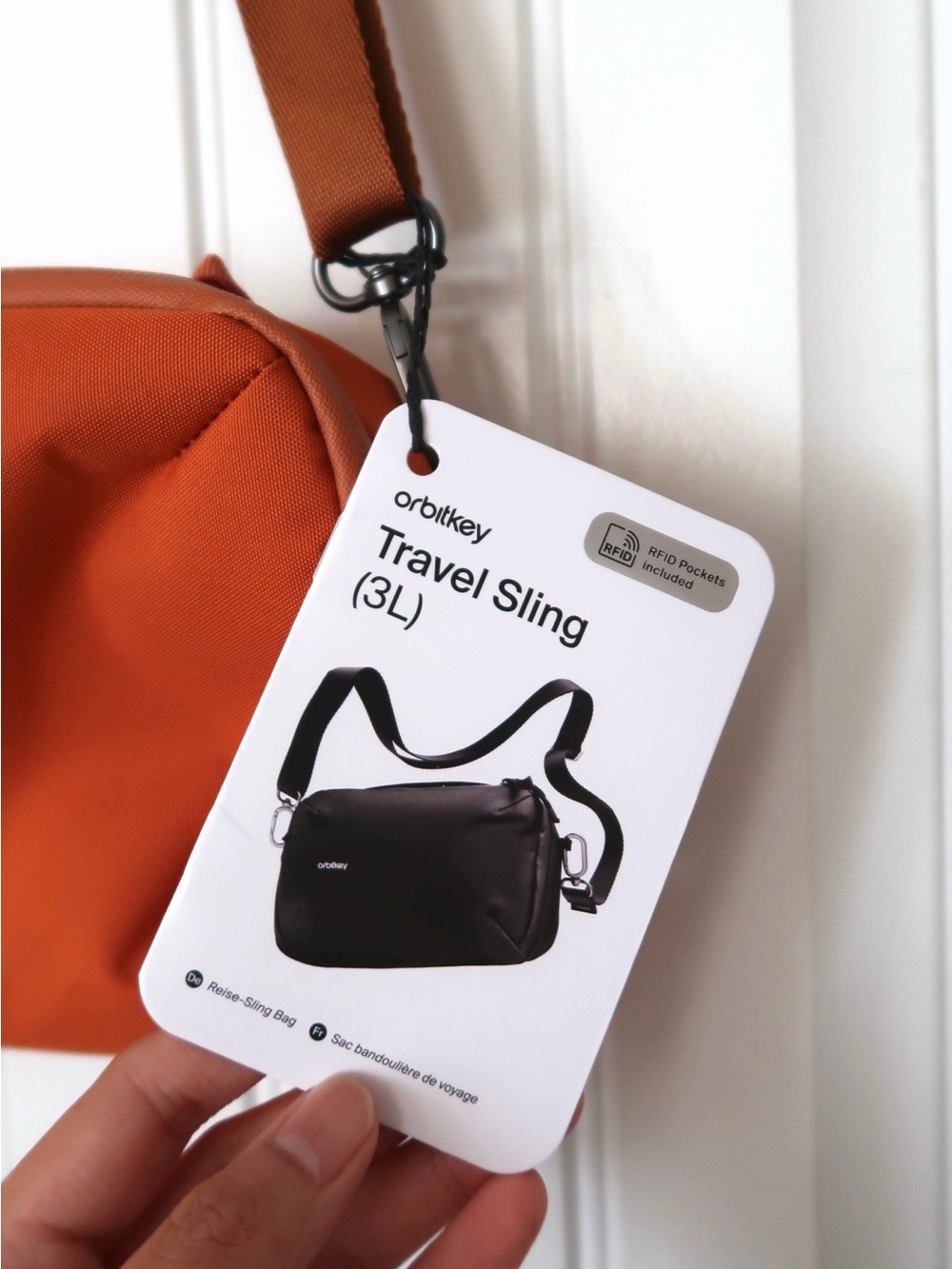 NWT Orbitkey Travel Sling 3L Terracotta Unisex Crossbody Bag - Picture 4 of 11